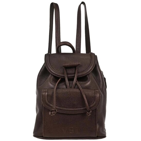 Yves Saint Laurent Brown Backpack 125381 - Picture 1 of 10